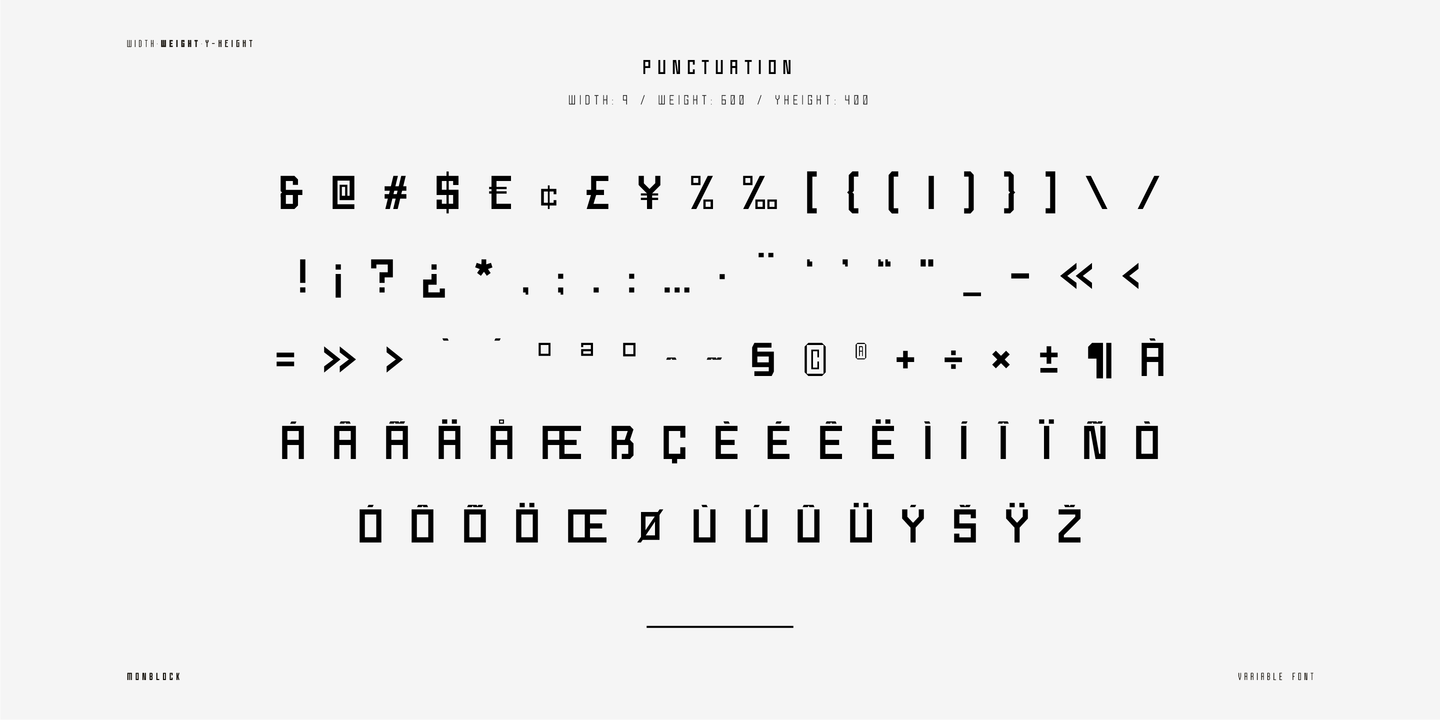 Monbloc Heavy Ultra Condensed Font preview